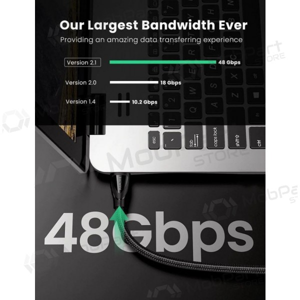 HDMI-kabel Ugreen HD140 HDMI till HDMI 1 m HDMI 2.1 8K@60Hz svart