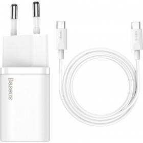 Laddare buitinis Baseus Super Si 25W + Type-C 1.0m vit TZCCSUP-L02