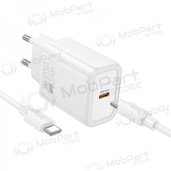 Telefonladdare Hoco N60 GaN USB-C med USB-C-kabel 1 m vit