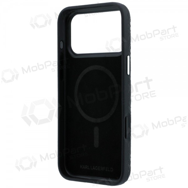 Apple iPhone 18 Pro Max fodral - Karl Lagerfeld PU Grained Allover Semi Wrap MagSafe (svart)