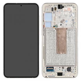 Samsung Galaxy S23+ skärm (kreminė) (med ram) (original)