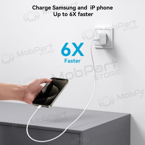 Laddare Joyroom JR-TCF24 USB-C PD30W + USB-C to USB-C cable 1.0m vit