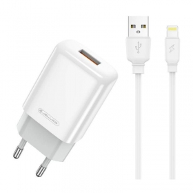Laddare buitinis Jellico EU01 2.4A USB + Lightning vit