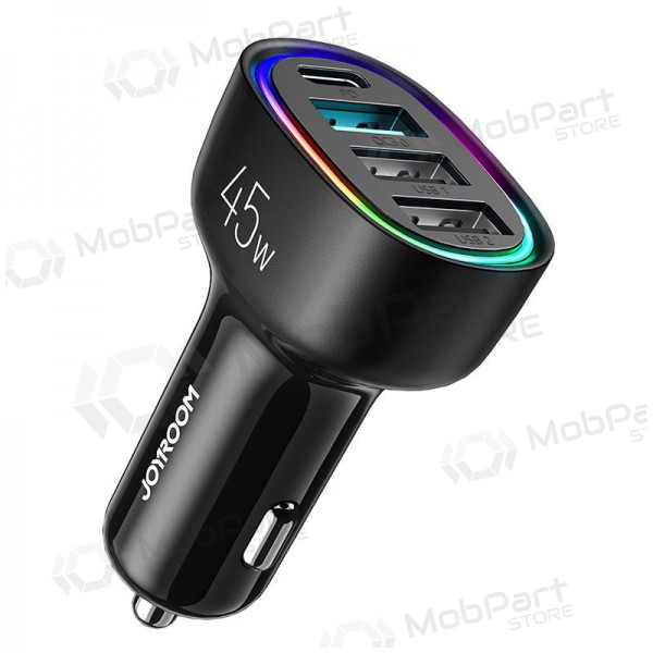 Laddare automobilinis Joyroom JR-CL09 LED 4xUSB (PD, QC) 45W (svart)