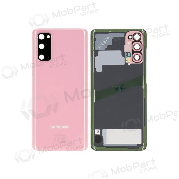 Samsung G981F / G980 Galaxy S20 baksida / batterilucka rosa (Cloud Pink) (begagnad grade C, original) Samsung G981F / G980 Galaxy S20 baksida / batterilucka rosa (Cloud Pink) (begagnad grade C, original)