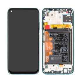 Huawei P30 (2019) skärm (svart) (med ram och batteri) (service pack) (original)