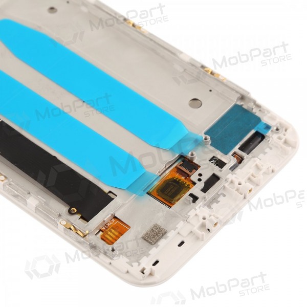 Xiaomi Mi A1 / Mi 5X skärm (vit) (med ram) (begagnad grade C, original)