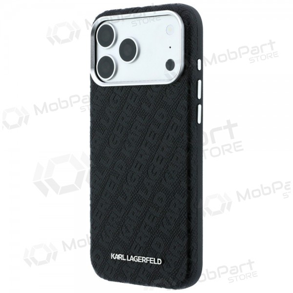 Apple iPhone 18 Pro Max fodral - Karl Lagerfeld PU Grained Allover Semi Wrap MagSafe (svart)