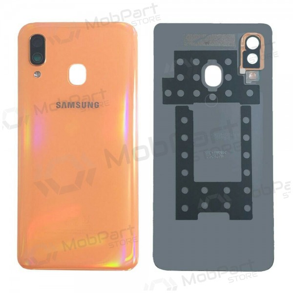 Samsung A405 Galaxy A40 2019 baksida / batterilucka ljusröd (Coral Orange) (begagnad grade B, original)