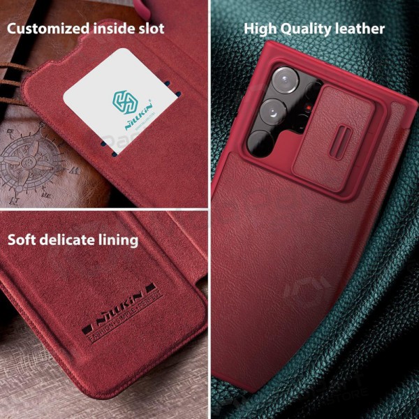 Samsung Galaxy S23 FE fodral „Nillkin Leather“ (röd)