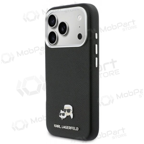 Apple iPhone 17 Pro fodral -Karl Lagerfeld PU Karl and Choupette Heads Pins MagSafe- (svart)