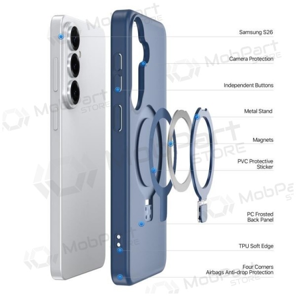 Samsung Galaxy S26+ fodral - Dux Ducis Yind Magnetic Stand (mörkblå)