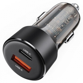Billaddare Acefast B12 60W USB-C/USB-A svart