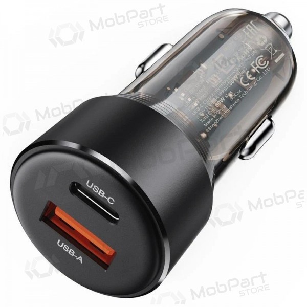 Billaddare Acefast B12 60W USB-C/USB-A svart