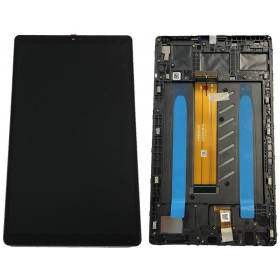 Samsung Galaxy Tab A7 Lite skärm (svart) (med ram) (original)