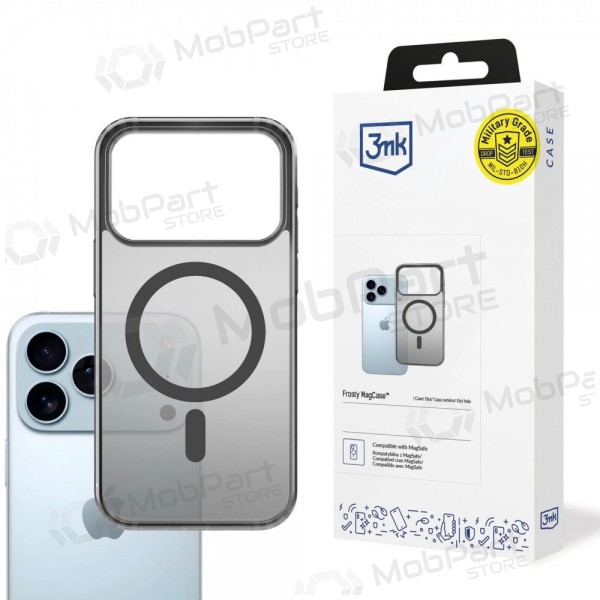 Apple iPhone 17 Pro, 18 Pro fodral - 3mk Frosty MagCase (svart)