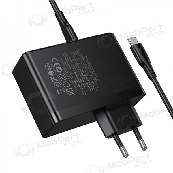 Nätladdare Hoco N85 100 W 3x USB-C + USB-A med USB-C kabel 2 m svart