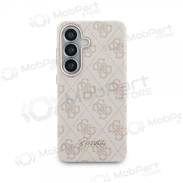 Samsung Galaxy S26 fodral - Guess PU 4G Script Metal Logo Magnetic (rosa)