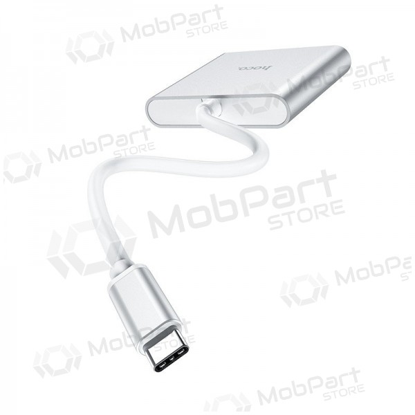 Adapter Hoco HB14 Type-C to USB-A+HDMI+Type-C silver
