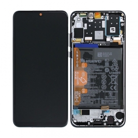Huawei P30 Lite 48MP skärm (svart) (med ram och batteri) (service pack) (original)