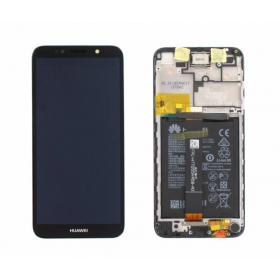 Huawei Y5 2018 skärm (svart) (med ram och batteri) (service pack) (original)