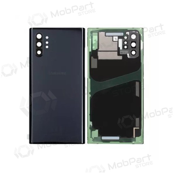 Samsung N975F Galaxy Note 10 Plus baksida / batterilucka svart (Aura Black) (begagnad grade C, original)