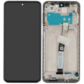 Xiaomi Redmi Note 9 Pro, Note 9S skärm (vit) (med ram) (Premium)