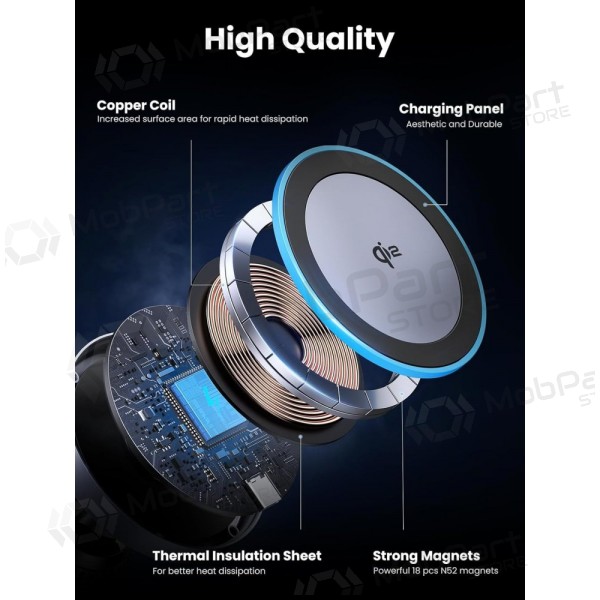 Automobilinis laikiklis-laddare Ugreen W708 MagSafe 15W (35970) svart