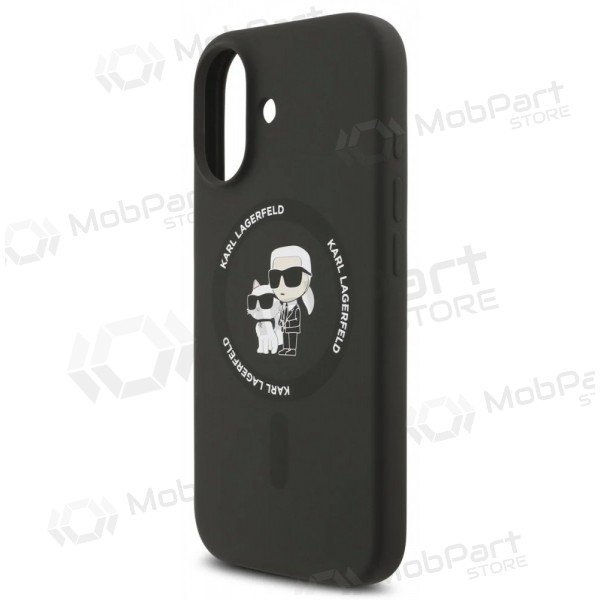 Apple iPhone 17 fodral - Karl Lagerfeld Liquid Silicone Karl and Choupette MagSafe (svart)