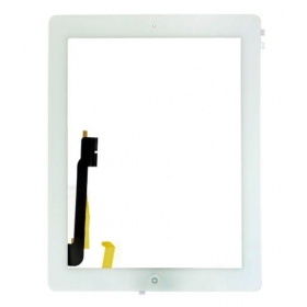 Apple iPad 3 pekskärm med HOME-knapp och hållare (vit)