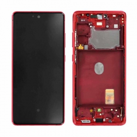 Samsung G780F Galaxy S20 FE skärm röd (Cloud Red) (med ram) (service pack) (original)