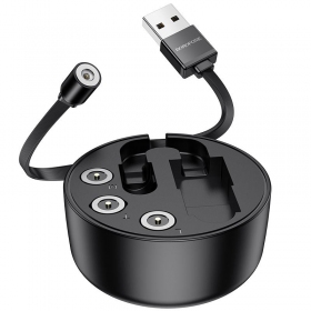 USB kabel Borofone BU26 3in1 microUSB-Lightning-Type-C magnetinic 1.0m (svart)