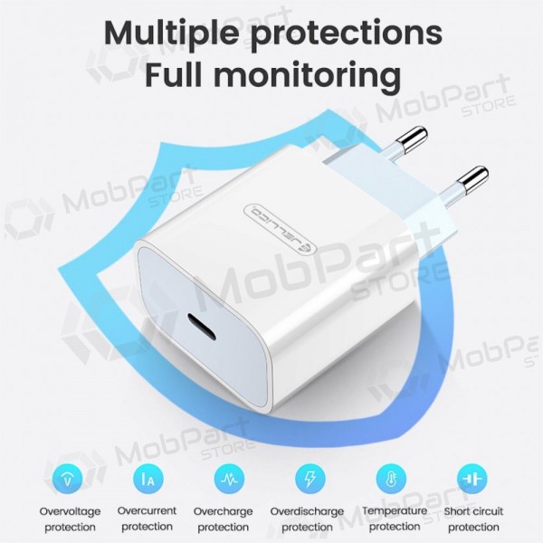Laddare Jellico AK180 20W USB-C + USB-C to Lightning cable 1.0m vit