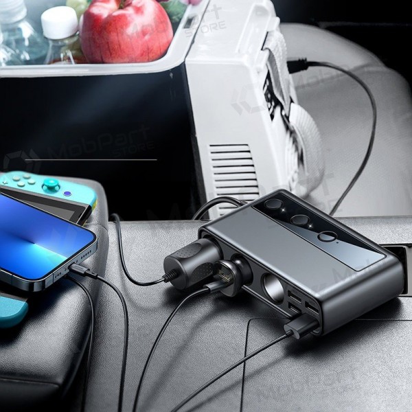 Laddare automobilinis Joyroom 9in1 154W 3x12V, PD USB Type-C, QC3.0 USB-A, 4xUSB-A JR-CL06