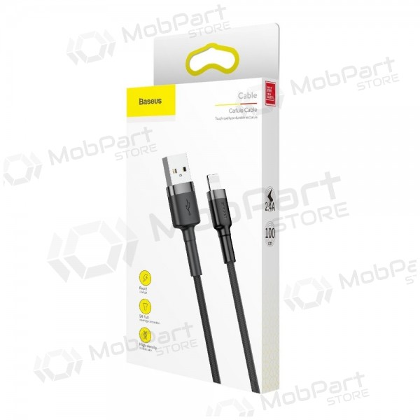 USB kabel Baseus Cafule USB-A to Lightning 2.4A 1.0m grå-svart CALKLF-BG1