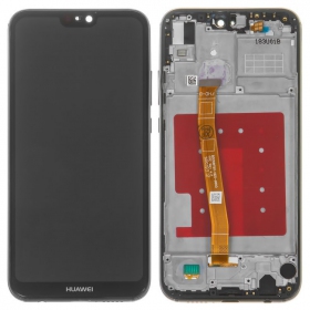 Huawei P20 Lite skärm (svart) (med ram) (begagnad grade B, original)