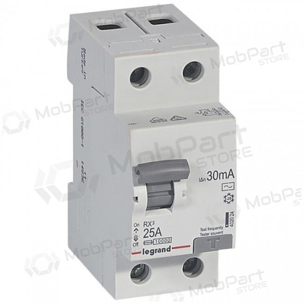 Jordfelsbrytare - RCD RX Legrand 402024 (AC, 25A, 2P, 30mA, 230V)