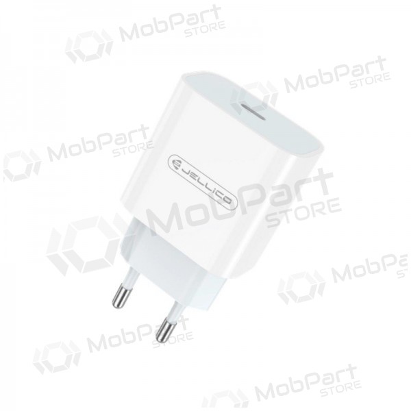 Laddare Jellico AK180 20W USB-C + USB-C to USB-C cable 1.0m vit