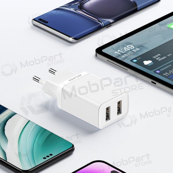 Laddare Awei C15L-EU 2xUSB-A 10W + USB to Lightning cable vit