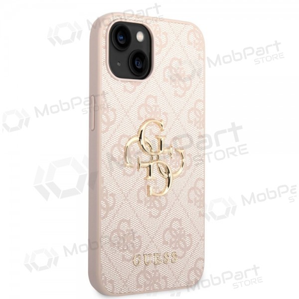 Apple iPhone 14 fodral - Guess PU 4G Metal Logo (rosa)