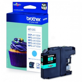 Brother LC 123 (LC123C), himmelsblå patron för bläckstråleskrivare