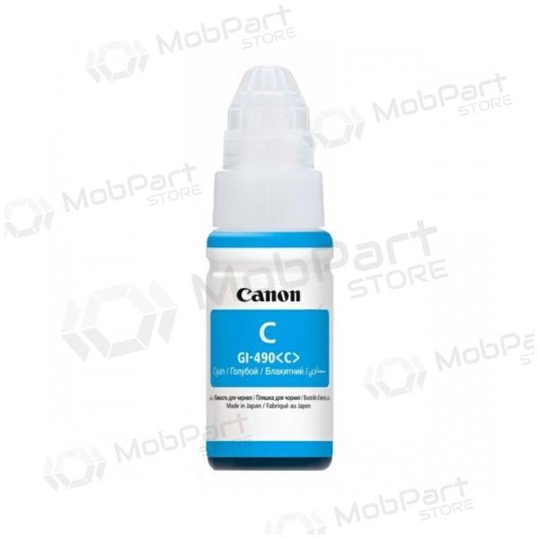 Canon GI-490 Påfyllningsbläck (0664C001), cyan bläckpatron för bläckstråleskrivare