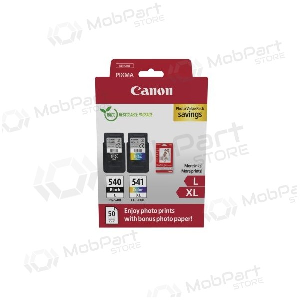 Canon PG-540L/CL-541XL (5224B012) fotovärdepaket bläckpatroner, BK/CMY