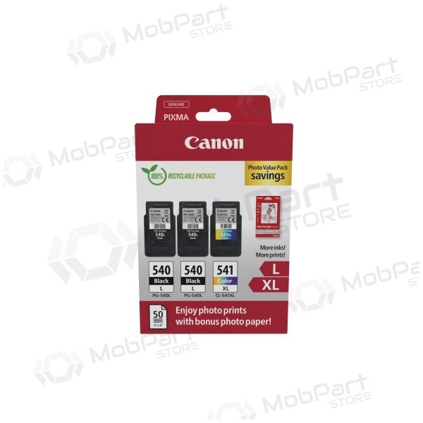 Canon PG-540L/CL-541XL (5224B015) fotovärdepaket bläckpatronset, BK/CMY