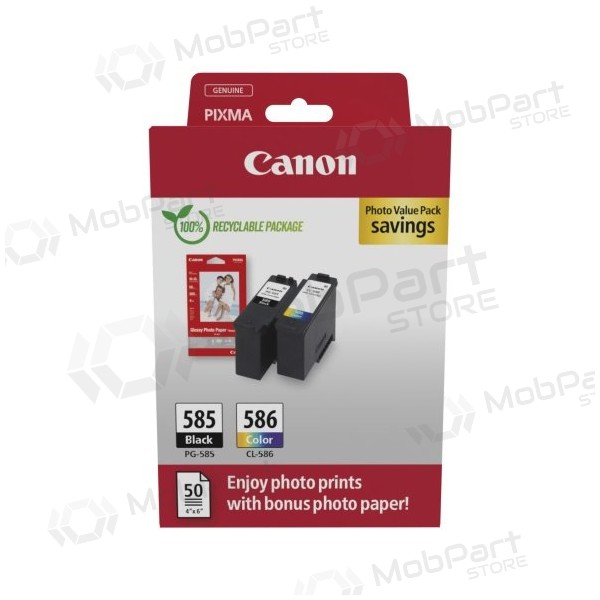 Canon PG-585/CL-586 (6205C004) fotovärdepaket bläckpatroner, BK/CMY