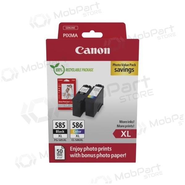 Canon PG-585XL/CL-586XL (6204C005) fotovärdepaket bläckpatronset, BK/CMY