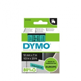 Dymo 45019 (S0720590) Tejp 12mm x 7m, svart på grön