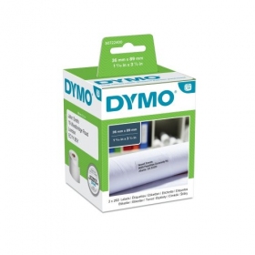Dymo 99012 (S0722400) etiketter 36 x 89 mm, 2 rullar x 260 etiketter, vit...