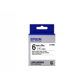 Epson etikettkassett LK-2WBN standardlim svart på vit 6 mm (9 m)
