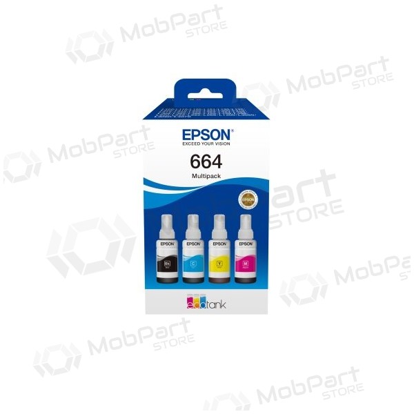 Epson 664 EcoTank (C13T66464A) påfyllningsflaskor för bläck, CMYK
